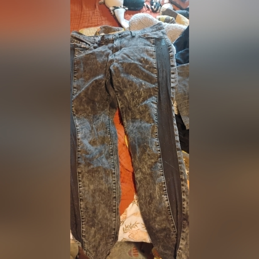 Y2K DNKY skinny Punk Acid Wash Jeans